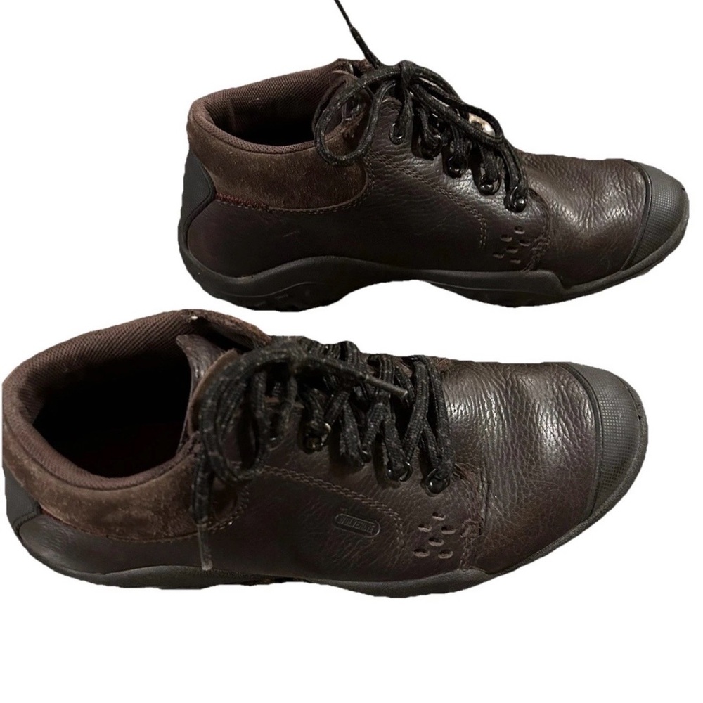 Men’s Wolverine Dark Brown Leather Hiking Shoes, Rubber Toe Protection, Size 10M
